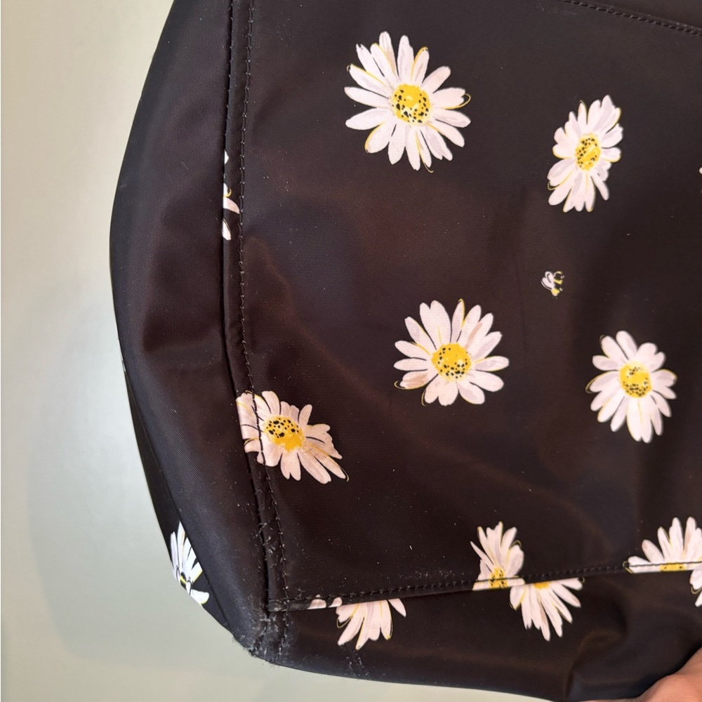 Kate Spade Black Daisy Print Travel Weekender Bag - Picture 4 of 6